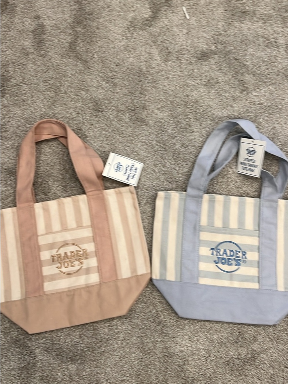 NEW Trader Joe’s striped mini tote - Set of two